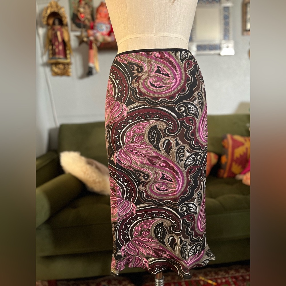 Y2K paisley midi skirt